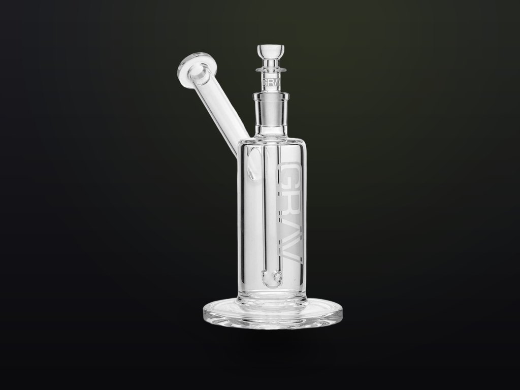 Upright glass water pipe with a percolator